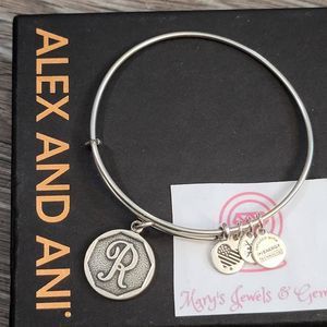 Alex and Ani letter R initial charm bracelet